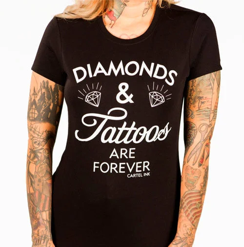 Youthful Diamonds and Tattoos are Forever Women's T-Shirt