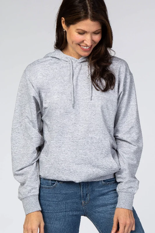 Sports And Leisure Heather Grey Basic Hooded Sweatshirt