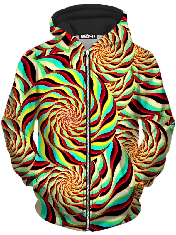 Floral Prints Pineal Swirl Unisex Zip-Up Hoodie