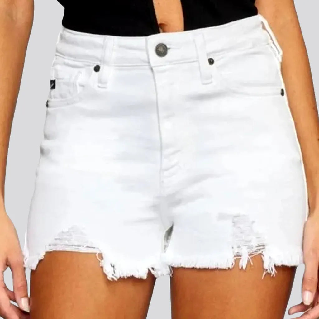 Sweet Style Grunge distressed denim shorts for ladies