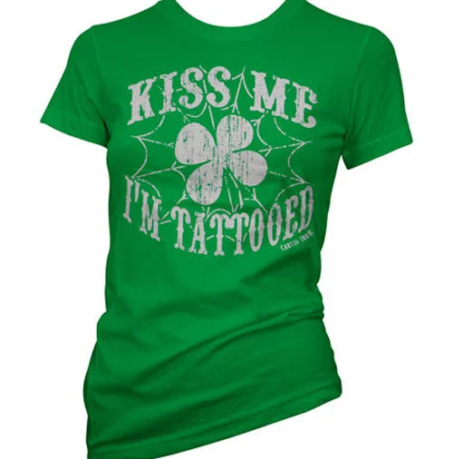 High-end Fabrics Kiss Me I'm Tattooed Women's T-Shirt