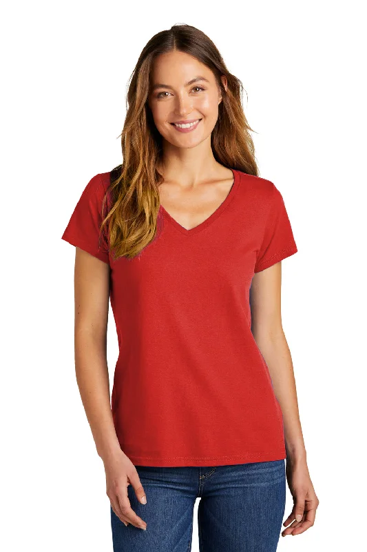 Cute Style District Womens The Concert Short Sleeve V-Neck T-Shirt - New Red