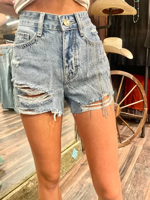 Casual And Comfortable Final Sale ✨Chain Fringed Shorts