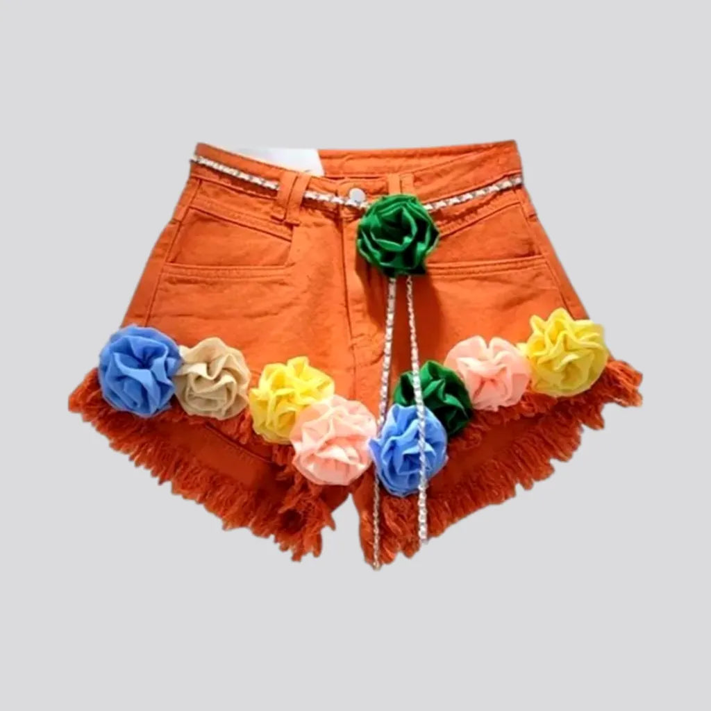 Spiritual Vitality Y2k embellished denim shorts for women