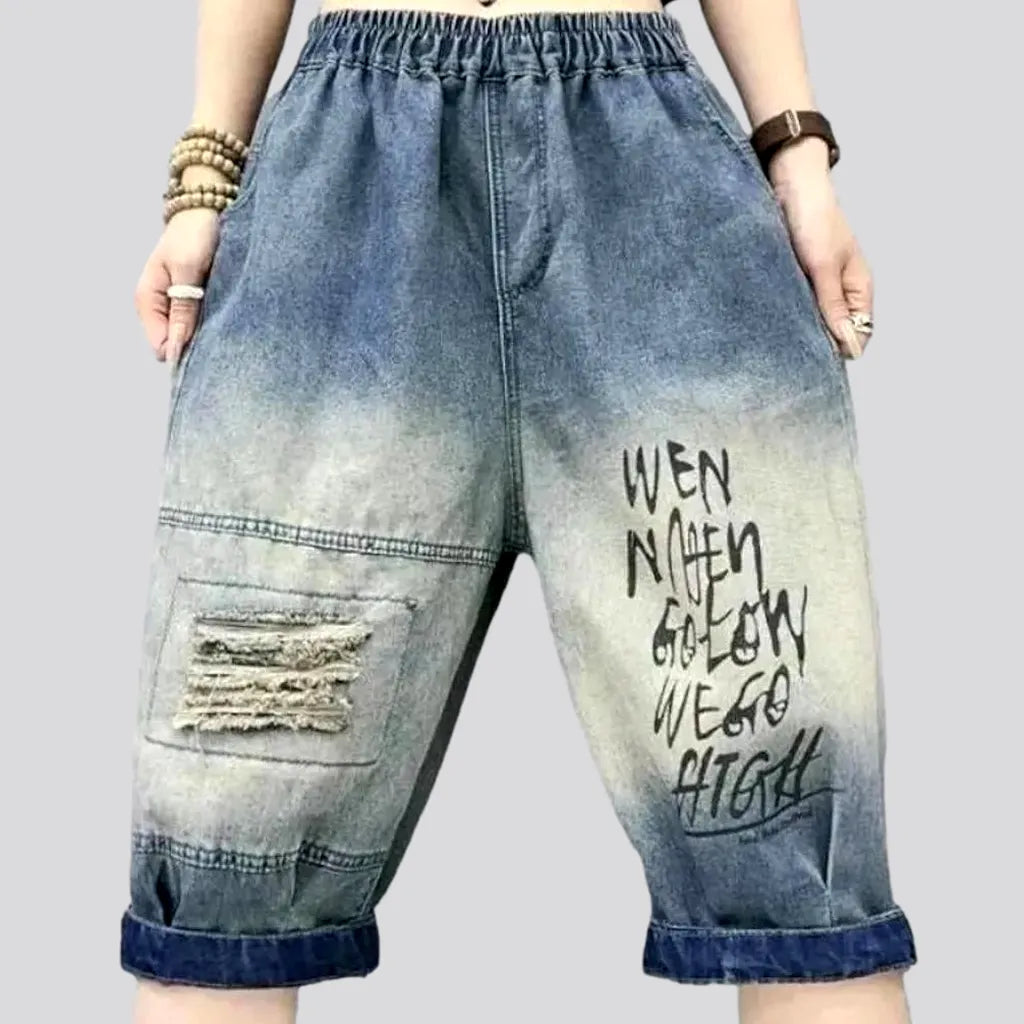 Luxury Temperament Grunge jeans shorts
 for women