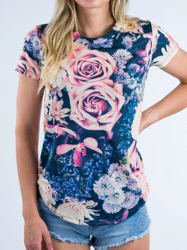 Minimalism Vintage Flowers Women's Crew