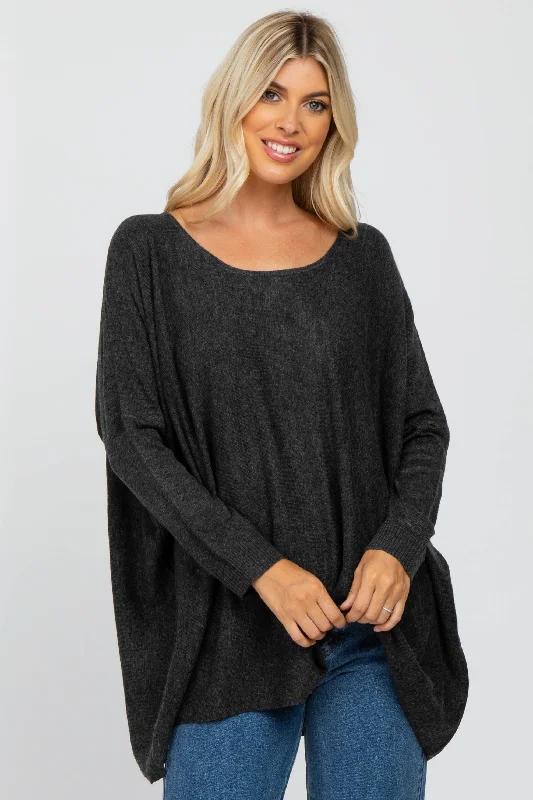 Exquisite Fabrics Black Soft Knit Dolman Sleeve Sweater