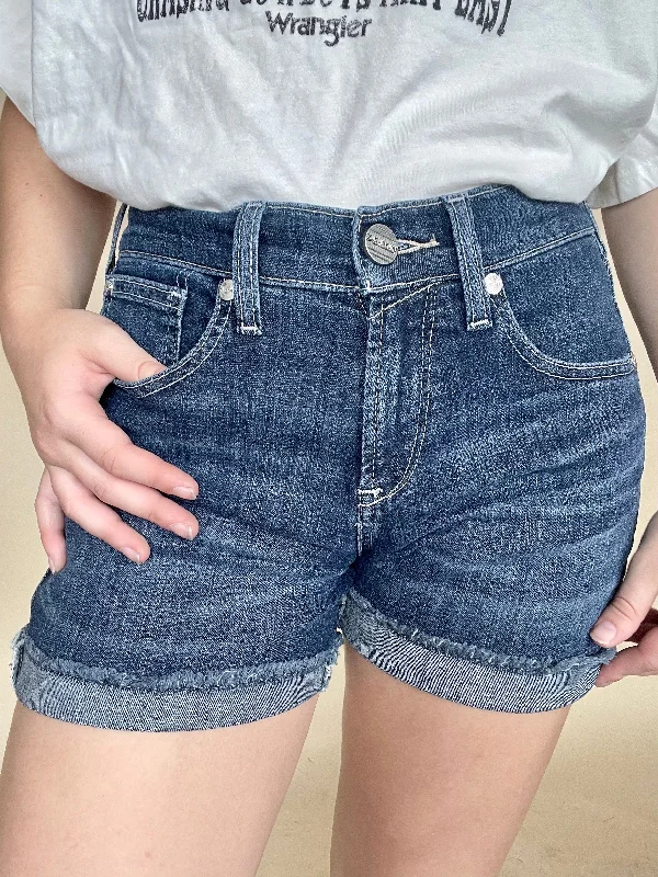 High Street Style Jacie Dark Denim Shorts