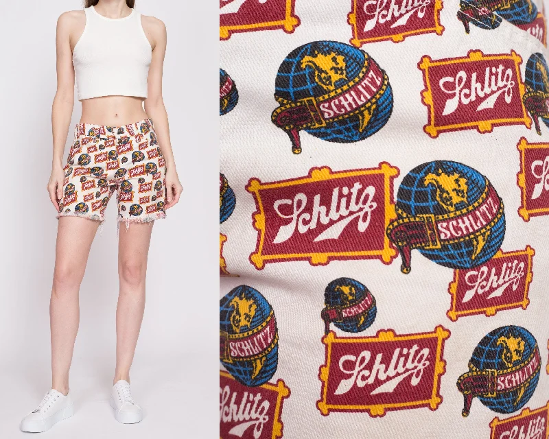 Noble Temperament 70s Schlitz Beer Novelty Print Unisex Shorts - 29.5" Waist