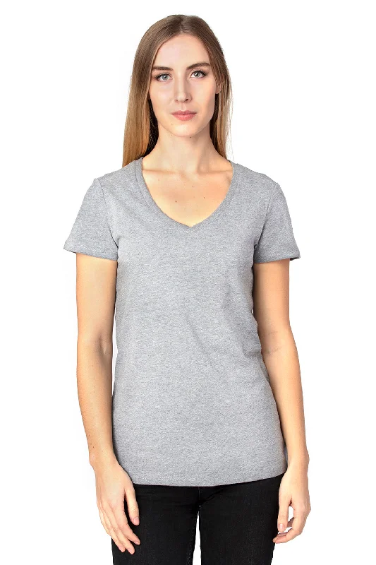 Fresh And Capable Threadfast Apparel Womens Ultimate Short Sleeve V-Neck T-Shirt - Heather Grey