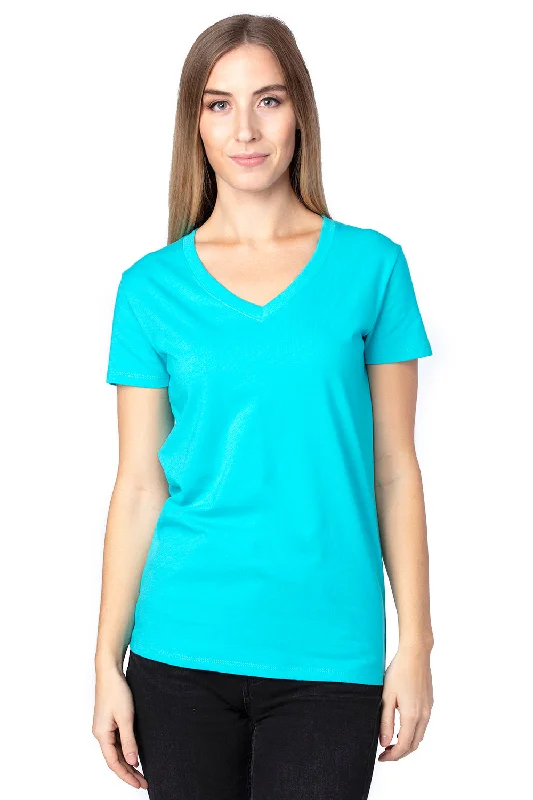 Retro Fashion Threadfast Apparel Womens Ultimate Short Sleeve V-Neck T-Shirt - Pacific Blue