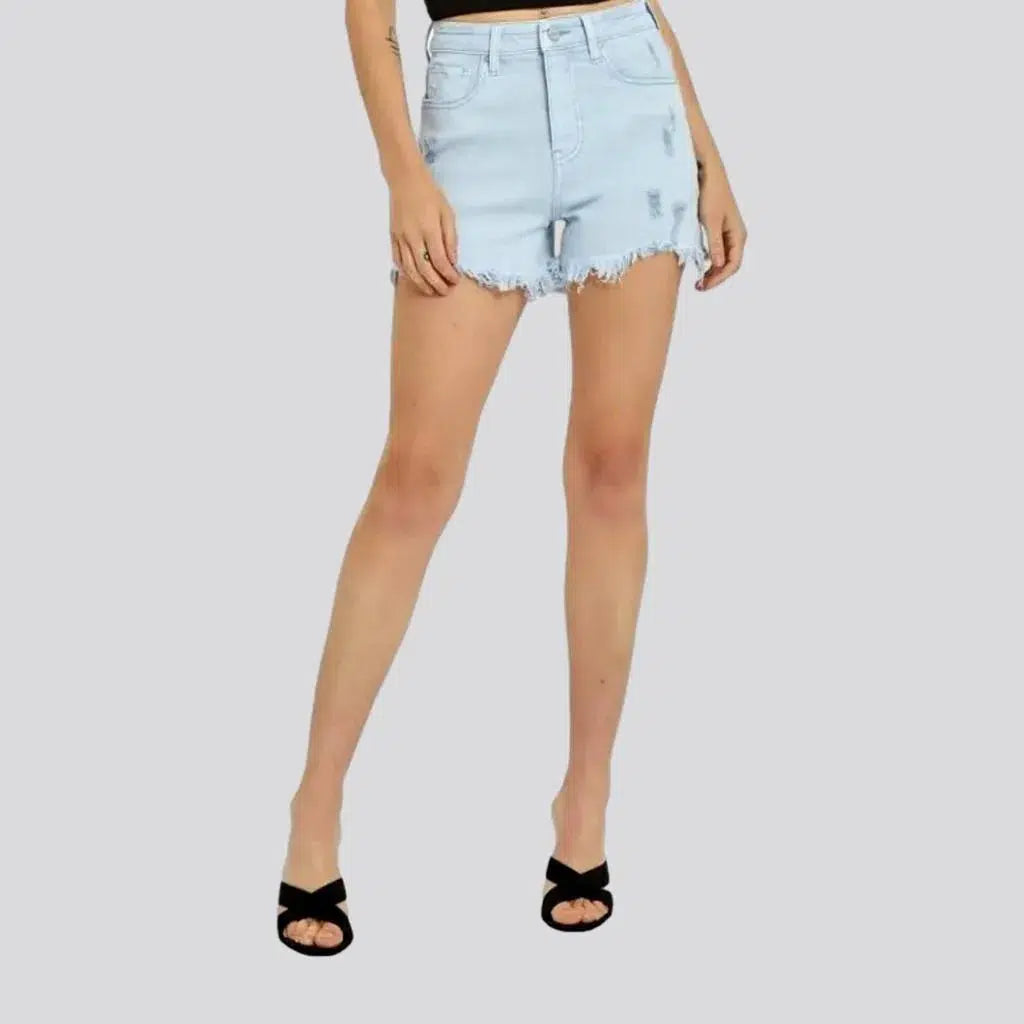 European And American Style Grunge jean shorts
 for women