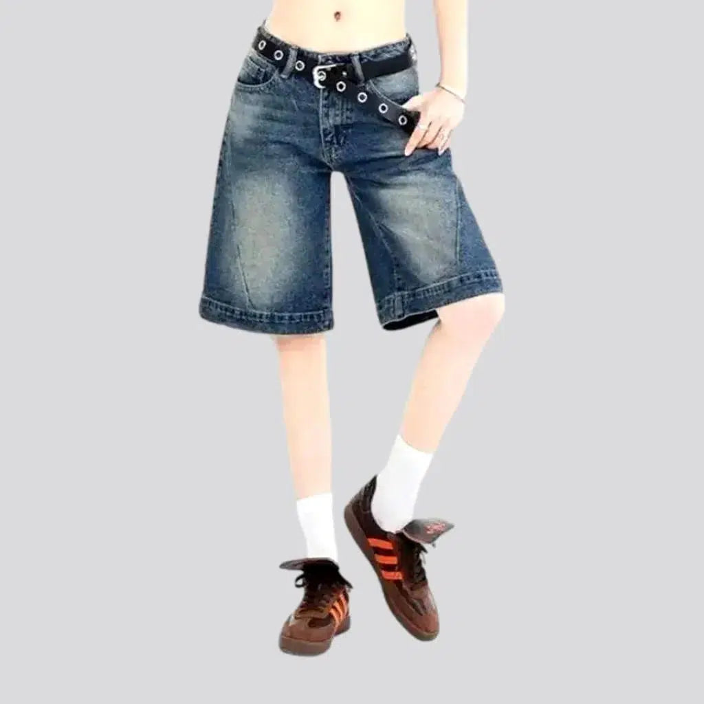 Playful Style Fashion wide-leg jean shorts for women