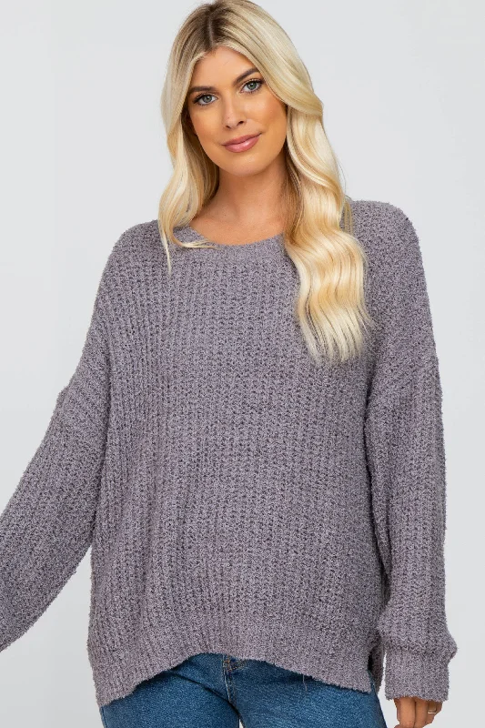 British Fashion Charcoal Dropped Shoulder Sweater