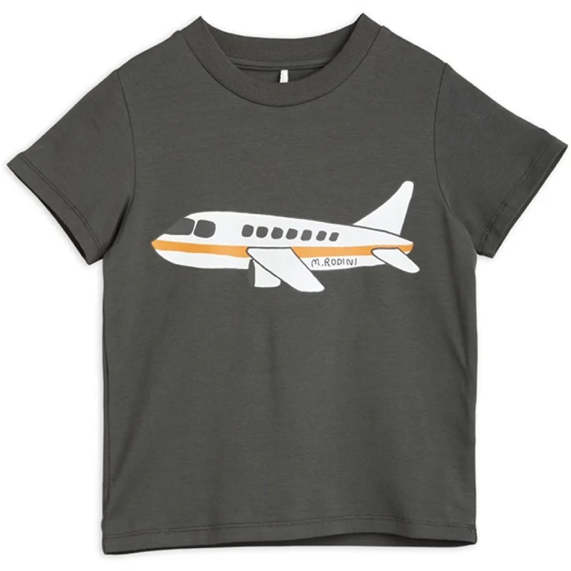 High Street Style Mini Rodini Airplane Sp T-shirt Grey