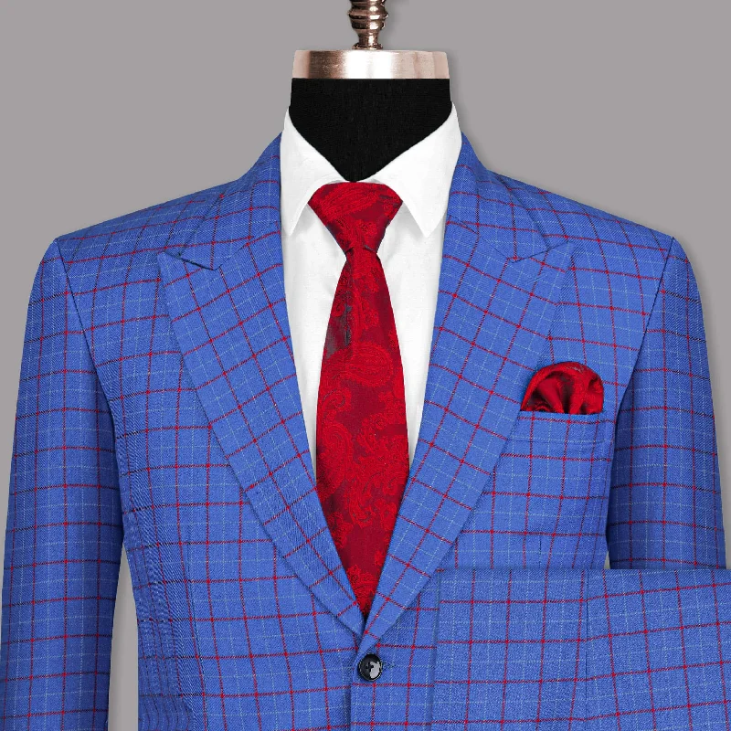 Youthful Indigo Windowpane Sport Suit