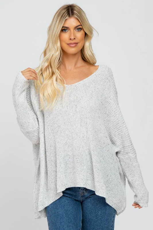 Casual Street White Speckled Oversized Sweater