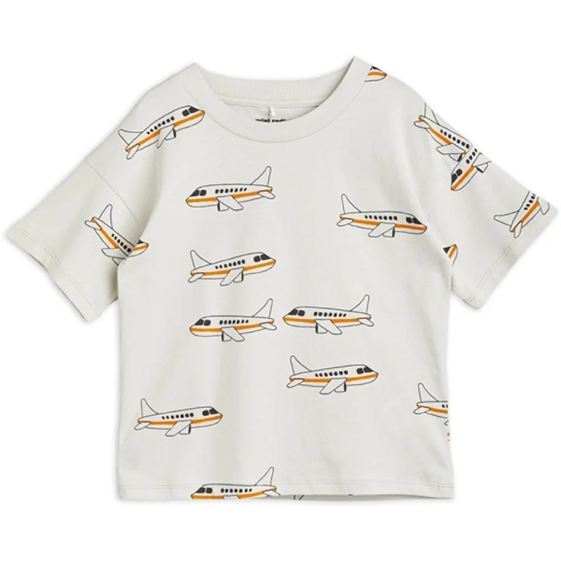 Lively And Youthful Mini Rodini Airplane Aop T-shirt Grey