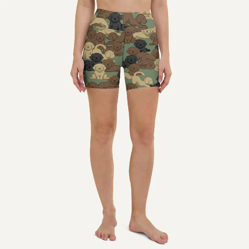 Sports Design Dogs Camouflage Woodland High-Waisted Shorts