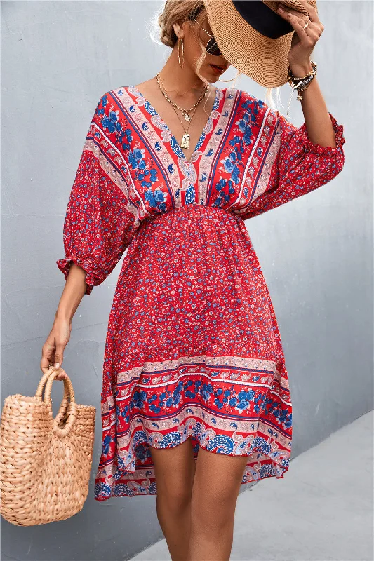 Elegant Temperament Maximus Printed Button Down Dress