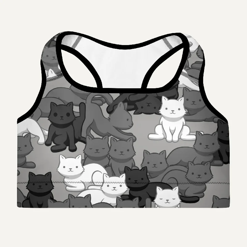 Free And Casual Cats Camouflage Urban Padded Sports Bra