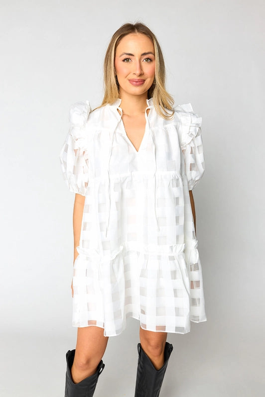 Multifunctional Style Ensley Short Dress - White