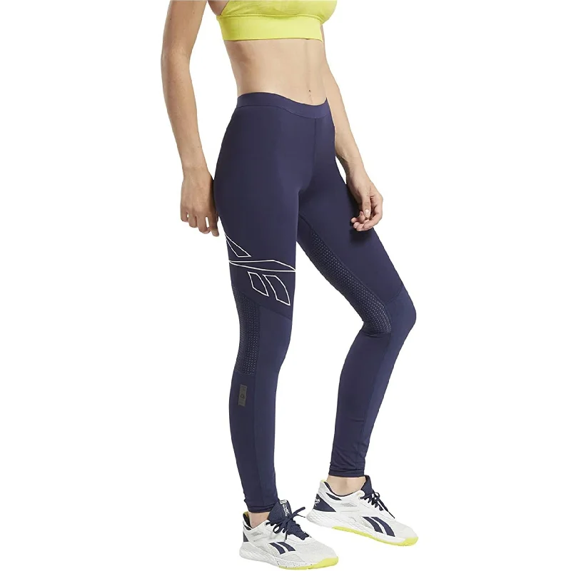 New Season Series Reebok Womens United By Fitness Compression Athletic Pants, Blue, Small