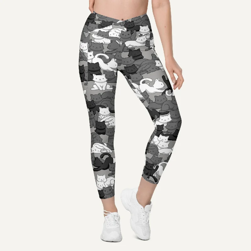 Fashion Elements Cats Camouflage Urban Crossover Leggings With Pockets