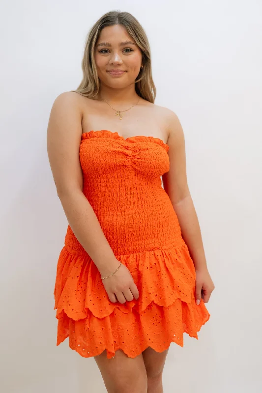 Exclusive Customization Hailey Mini Dress - Orange