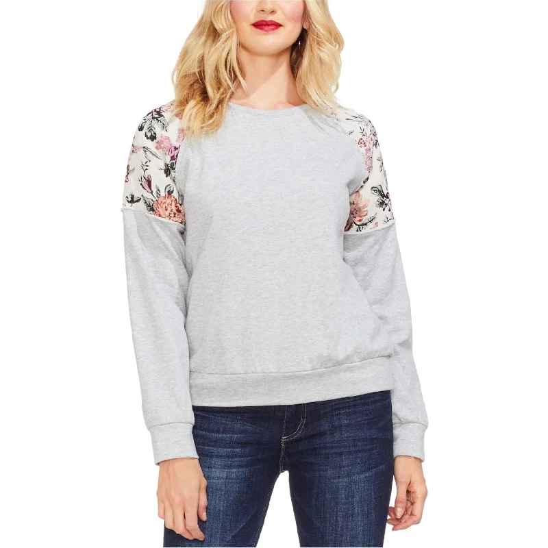 Classic Series Vince Camuto Womens Mixed-Media Sweatshirt, Grey, XX-Small