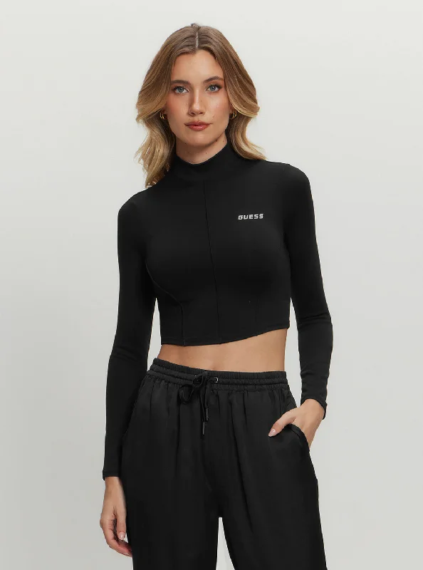 Modern City Black Coline Long Sleeve Active Top