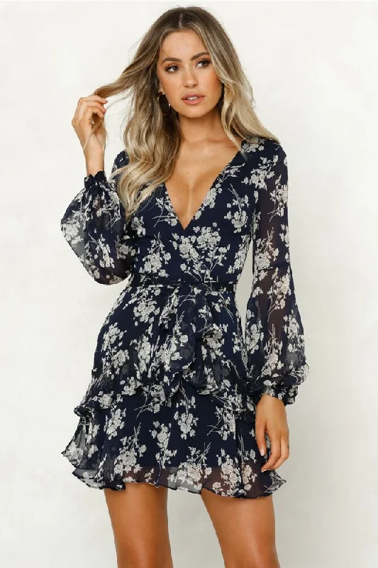 Luxury Temperament Market Fresh Floral Dress