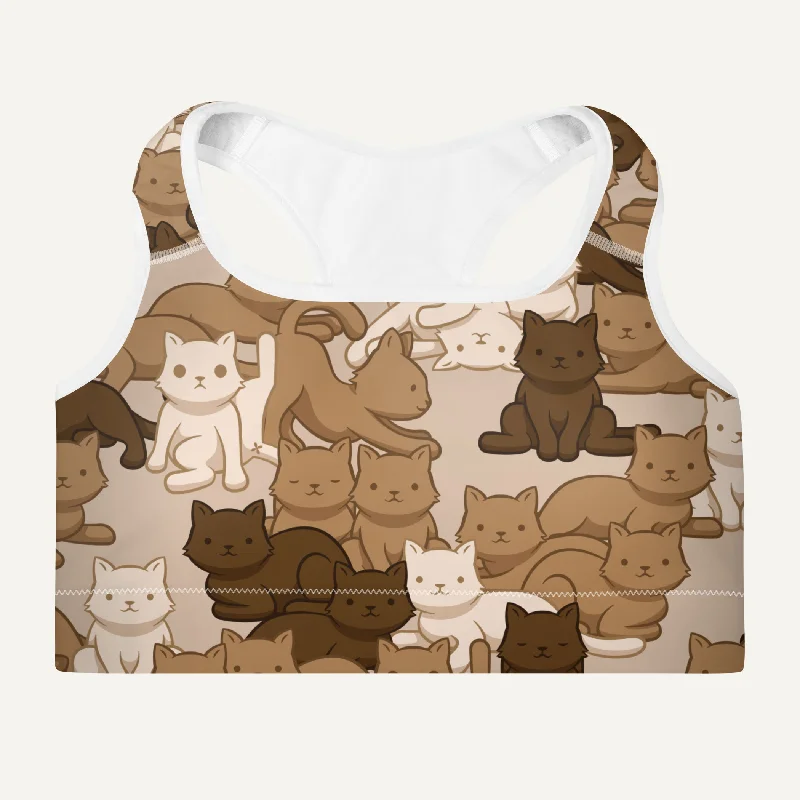 Casual And Casual Cats Camouflage Desert Padded Sports Bra