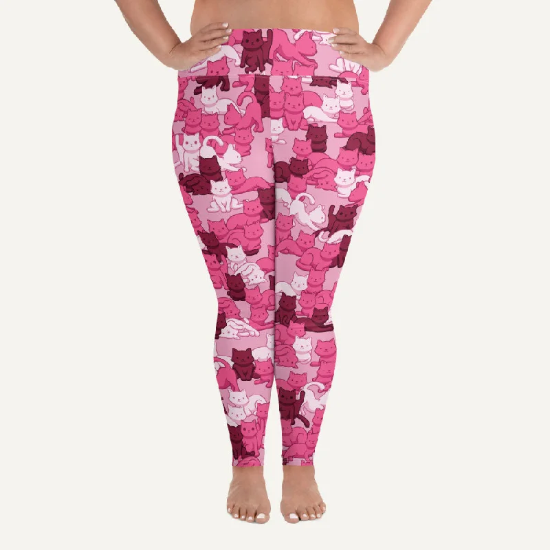 Carefree Style Cats Camouflage Pink Plus Size Leggings