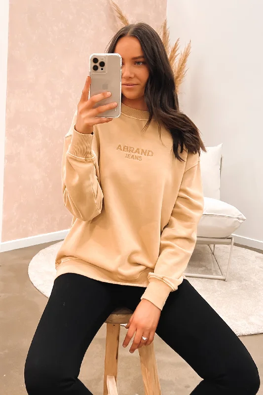 British Style Essential-basic A 90s Relaxed Crew Tan