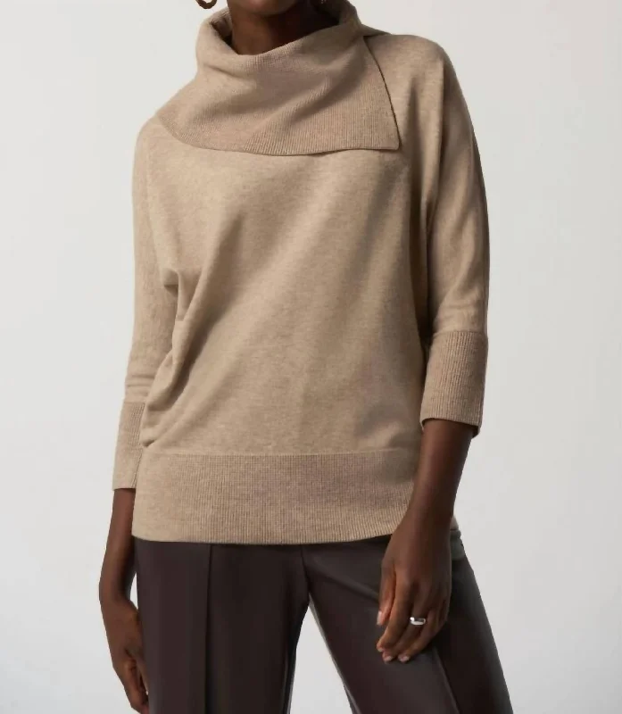 Asymmetrical Sweater In Latte Mélange