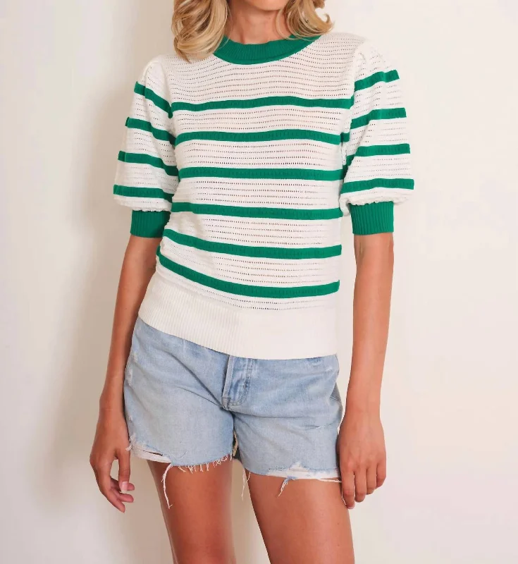 Bari Sweater In Green White