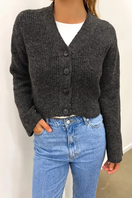 Eden Knit Cardi Charcoal