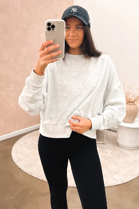 Knowledge And Elegance Modern Fit Pullover Ivie Sweater Grey Marle