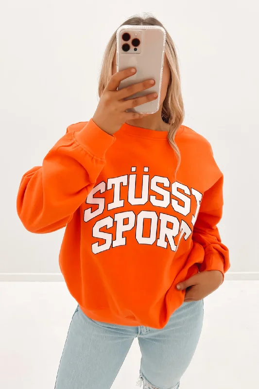 Simple Solid Color Modern Fit Pullover Sport Oversized Crew Mandarin