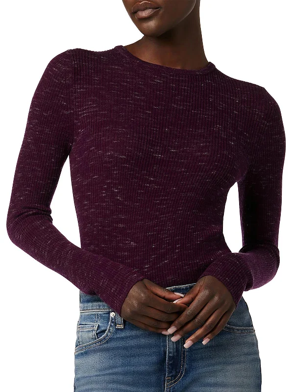 Womens Back Keyhole Long Sleeve Pullover Sweater