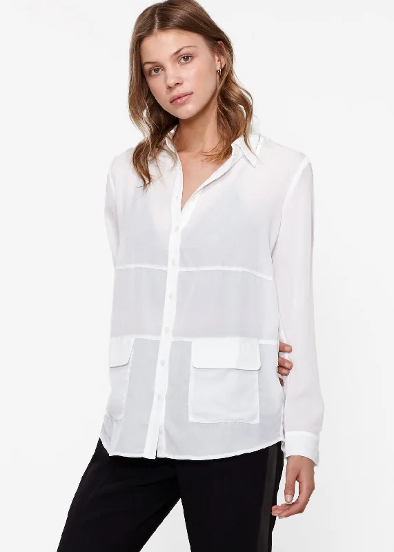 Women's Button Down Pocket Blouse Shirt