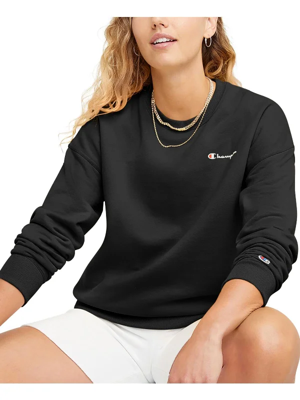 Womens Ribbed Trim  Crewneck Sweater