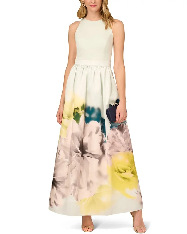 Versatile Items Aidan Mattox Printed Twill Ballgown