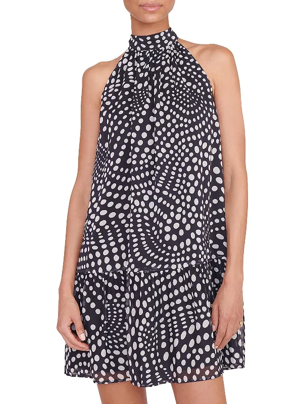 Elegant And Simple Marlowe Womens Polka Dot Chiffon Shift Dress