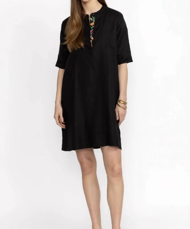 Comfortable Design Polo Dress In Black