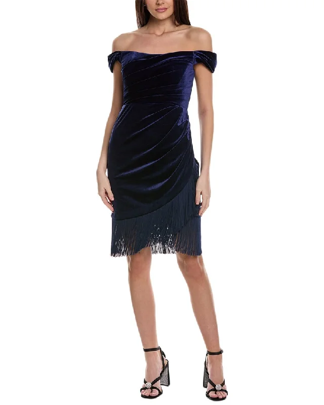 Minimalism Theia Melissa Fringe Cocktail Dress