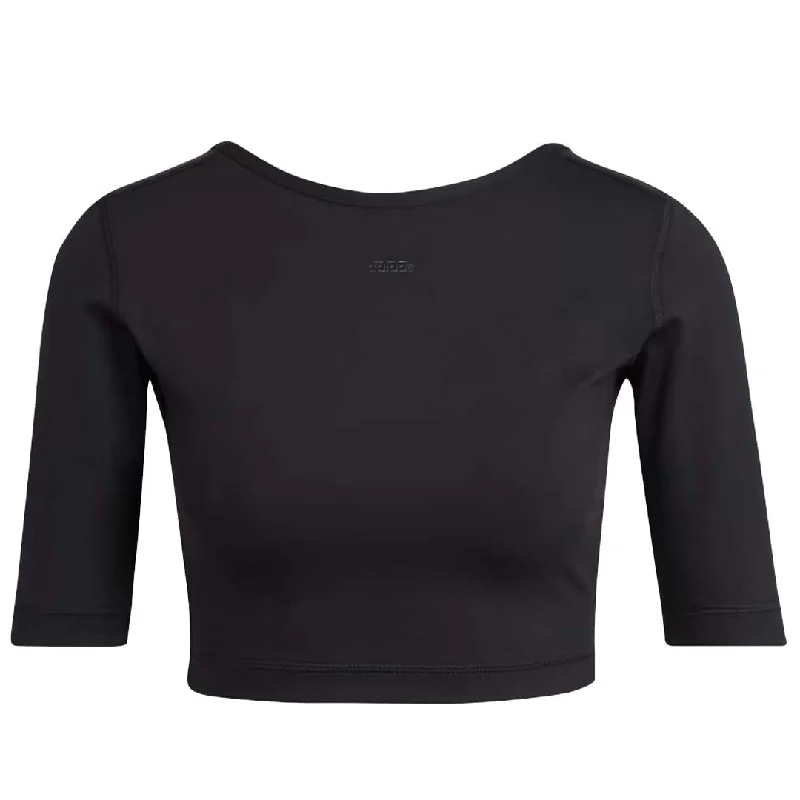 Fashionable Items Long sleeve workout top adidas - Women's Aeroready Studio Open-Back Cropped Top (HD8937)