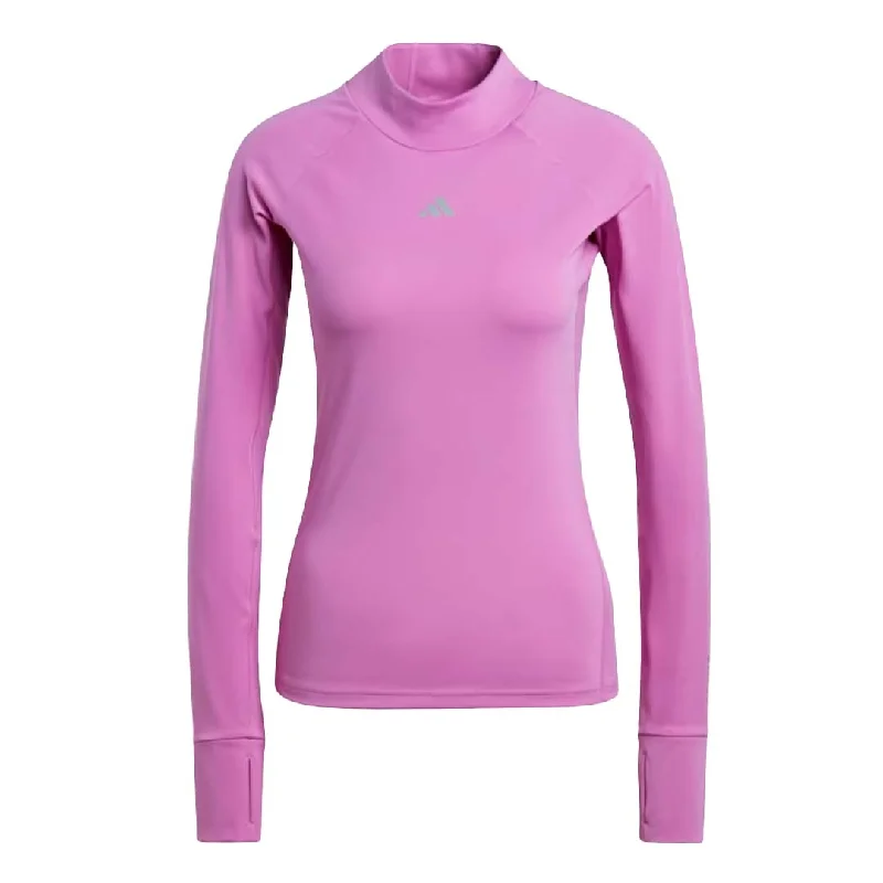 Simple Solid Color Gym tank top with logo adidas - Women's Techfit Aeroready Long Sleeve T-Shirt (HI3370)