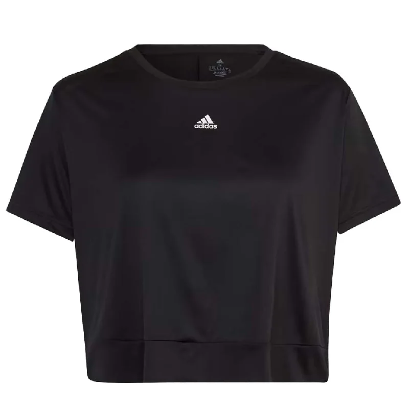 Sports And Leisure Running shorts adidas - Women's Aeroready Studio Loose Crop T-Shirt (Plus Size) (HI5984)